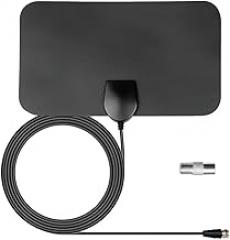 Indoor TV Aerial Antenna, TV Antenna, Booster with Strong Signal, 4K HD Digital Antenna with 200 Miles Long Range Reception for Freeview Local Channels, Support All Television