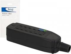 ICC CAT5e Mobile Patch Box with Built-in 6-Port Module, Portable Termination Box for 4-Pair UTP Cable, UL94V-0 Indoor Housing with Cover & Dust Caps, TAA & Section 889 Compliant, Black