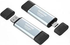 Gigastone Duo Go USB-A+C 1TB (2-Pack) Dual External Portable SSD 1,050MB/s Glossy Surface, Supports Apple 4K 60fps ProRes HDR Video Recording USB3.2 Gen 2 for iPhone 16 PS5 Mac iPad Laptop Android