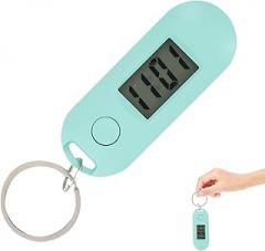Mikikit Keychain Watch, Digital Pocket Watch Portable Key Ring Digital Watch Hanging Clip on Electronic Watch for Men Women
