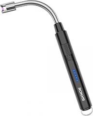 RONXS Electric Lighter, Candle Lighters USB Rechargeable Arc Lighter with Hanging Hook, LED Battery Display Long Lighters for Candle Grill BBQ Home Outdoor