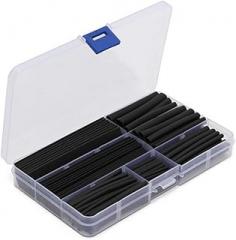 Black Heat Shrink Tubing Assortment (150 pcs) – Polyolefin Electrical Wire Protection Sleeve for Automotive, DIY & Electronics – 2.0–13.0mm Diam, -55°C to +125°C