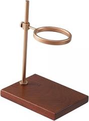 Pour Over Coffee Stand Adjustable Height Tea Strainer Holder with Solid Wood Base and Aluminum Alloy for Restaurant and Home Use 6.5x5.12x9.06 Inch