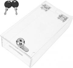 Transparent Mobile Phone Storage Box with Lock for Office and Classroom Use Electronic Locker with Emergency Call Lightweight Practical Case for Employees and Students Random Key Screw Style