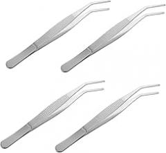 4pcs Stainless Steel Tweezers for Precision Plant Care Terrarium and Eyelash Extensions Multi-purpose Tools for Crafts and Projects