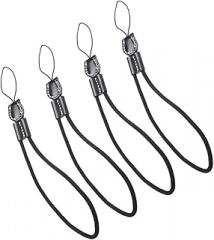 4 Pcs Cotton Camera Wrist Straps Thickened Mobile Phone Lanyards Key Wrist Bands Portable for Smartphones and Cameras Black