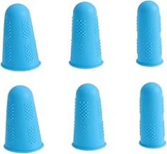 NOLITOY 12pcs Silicone Finger Cots for Protection Flexible Fingertip Gloves Blue for Nail Art Electronic Repair and Gardening Use