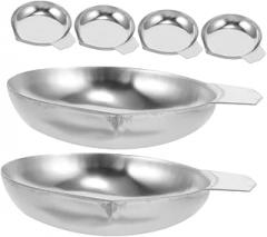 6pcs Stainless Steel Weighing Dishes Accurate Electronic Scale Trays for Gemstone Measurement Metal Weigh Boats for Laboratory and Jewelry Use