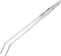10 Inch Tweezers Stainless Steel Curved Serrated Tip, Heavy Duty Precision Handle Kitchen Cooking Tweezer Tongs, Daily Garden Craft Tool Aquascaping and Repairing