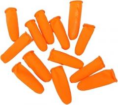 1set Disposable -Skid Finger Cover Thicken Latex Protective Cover s Orange for Medical Electronic Repair Painting and Nail Art Use