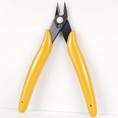 Micro Wire Cutters Pliers, Precision Flush Cutter Tools for Jewelry Making Craft, 5 Inch Small Zip Tie Cutter Nippers for 3d Print, Plastic Models, Jewelry, Electronics, Yellow