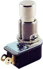 NTE Electronics 54-067 Single Pole Pushbutton Switch, SPST Circuit, ON-(Off) Action, Brass/Nickel Plate Actuator, Solder Lug End Terminal, 6 Amp, 125V