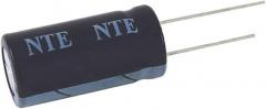 NTE Electronics VHT1000M6.3 Series VHT Aluminum Electrolytic Capacitor, Radial Lead, 105 Degree Max Temp, 1000 µF Capacitance, 20% Tolerance, 6.3V