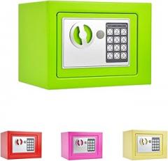 Key&Electronic Digital Lock Security Safe Fireproof Locker Security Wall-Anchoring Mounting Security Cabinet for Business Jewelry Money Gun Valuables Passport(9.05in6.69in6.69in） (Green)