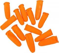 FUOYLOO Disposable Covers Anti-Skid Thicken Fingertip Protectors Orange Medium Flexible Stretchy for Nail Art Electronics Craft Teacher Use