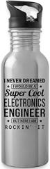 Electronics Engineer Water Bottle Appreciation 20oz Funny Electronics Engineers Day Gifts From Coworkers Staff Men Women Bottle Silver
