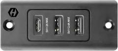 Power Bars with Surge Protector,2 USB Ports 1 USB C, Black