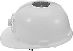 Solar Fan Hard Hat Construction Helmet with Ventilated White Outdoor Safety Cap for Workers Protective Headgear
