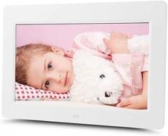 Digital Picture Frames 10.2 Inches Widescreen Digital Photo Frame 1024x600 HD Ultra-Thin LED Electronic Photo Album LCD Photo Frame Multiple Functions (Color : White 1)