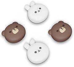 PlayVital Thumb Grip Caps for Steam Deck LCD, Silicone Thumbsticks Grips Joystick Caps for Steam Deck OLED - Chubby Bear & Smiley Bunny