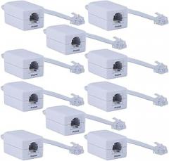 Power Gear DSL Filter, 10 Pack, Phone Line, Connect to Standard Phone Jacks, Use for Home or Office, Supports Telephones, Fax Machines, Answering Machines, Universal Filter, All Brands, White, 52231