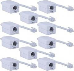 Power Gear DSL Filter, 10 Pack, Phone Line, Connect to Standard Phone Jacks, Use for Home or Office, Supports Telephones, Fax Machines, Answering Machines, Universal Filter, All Brands, White, 52231