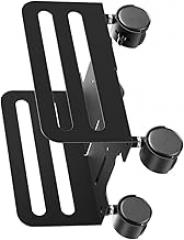 Adjustable Mobile CPU Stand With Locking Casters Heavy Duty Steel Rolling Cart For Desktop Towers Under Desk Black