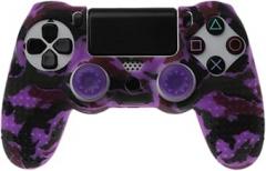 Silicone Camouflage Cover Sheet Silicone Case with 2 Lids that oscillates with the Bell to the Playation Controller PS4,Purple