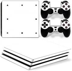 Vinyl Decal Protective Skin Cover Sticker for PS4 Pro Console & Controller (NOT for PS4 / PS4 Slim) - White