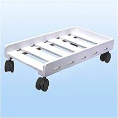 CPU Desk Holder Computer Tower Stand, Mobile CPU Holder with 4 Caster Wheels Fits for Most Computer Tower, Under Desk PC Holder, Printer CPU Desktop Holder (Color : White)