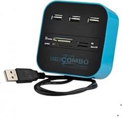 USpB 2.0 Hub Combo Splitter 3 Ports Docking Station All One SD TF M2 MS/Pro Duo Card Reader Adaptier for PC Laptop Replacement for OEM New 2026 High for Reliable Electronic Component