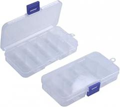 2Pcs 10-Slot Portable Plastic Resistors Electronic Component Case Box