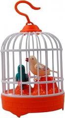 SUPVOX Voice Control Electronic Bird Cage with Realistic Sounds and Movement Musical Hanging Decor for Educational Play Bright Electric for Brain Development Random Color