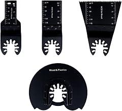 Premium 4-Piece Oscillating Multi Tool Saw Blades Set - Universal HCS Blades Wood, Plastic, and Metal Cutting