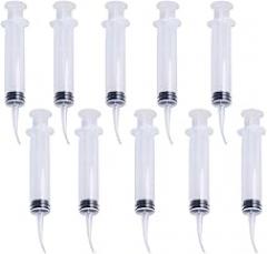 20 Pack 12ml Dental Syringe with Curved Tip & Measurement Disposable Graduated Dental Irrigation Syringe for Oral Dental Care, Tonsil Stones Removing, Lab, Feed Small Pet (No Mesurement)