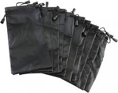 COSMEVIVI 12pcs Eyeglasses Storage Pouch Jewelry Drawstring Bag for Sunglasses Electronics More Durable Black Eyewear Organizer for Home Travel