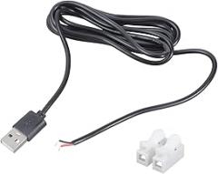 USB2.0 Male to 2 Pin Spring Connectors Cable Solderless 5V Charging Wire for Electronics Projects 100cm/180cm Power Cord