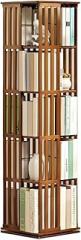 Book Shelf 360° Rotating Bookshelf Bamboo Bookcase Revolving Storage Shelves Book Shelf Display Organizer for Living Room Bedroom for Living Room