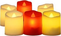 10 Electronic Candles in a Wave Mouth Small Cylindrical Shape, smokeless and odorless PP Material, Suitable for Home Decoration and Festive Atmosphere