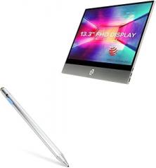 BoxWave Stylus Pen Compatible with Espresso Display 13 Touch V2 - AccuPoint Active Stylus, Electronic Stylus with Ultra Fine Tip - Metallic Silver