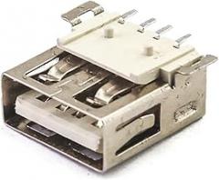 fengpeng Female SMT Warp Edge USB 2.0 Type A 4 Pin Feet 90 Degree Crimping Charge Plug Socket Jack Connector Wire A dapeter DIY(Style 1,5pcs)