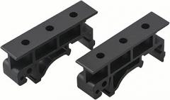 PCB DIN Rail Mount Adapter for 35mm DIN for C45 Rails, Circuit Board Mounting Bracket with Clips, Plastic PCB Support Holder for Industrial and DIY Electronics, 1 Set (2 pcs)（Black）