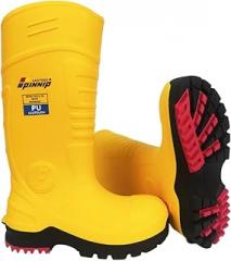 P OCIO PINNIP PU Rubber Work Boots With Steel Toe - Waterproof Anti-slip Mud Rain Boots Hunting Boots ASTM F2413-18 Acid & Oil Resistant Anti-static For Men and Women