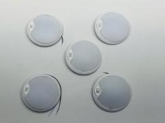 Command Electronics (5) White LED White Base 4.5 inch Round Camper RV Trailer Dome Lights/Switch