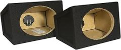 Atrend Pair of 6x9 Inch Sealed Speaker Boxes, MDF Wedge Enclosures with Black Automotive Carpet, Spring-Loaded Terminal Cups, Made in The USA
