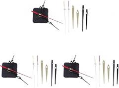 DECHOUS 3pcs Silent Sweep Second Electronic Clock Movements Quartz Wall Clock Hook Mounting Accessories Needle Pointers Kits