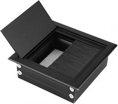 Aluminum Alloy Durable Wire Cable Grommet Hole Cover for Office Table and Computer Desk, 2pcs (Brushed Black)