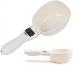 Digital Measuring Spoon Scale, ABS 23x9cm Electronic Weighing Spoon, High Precision 800g/0.1g Pet Food Scale Scoop with Led Display and Detachable Handle for Home Kitchen Baking Food Coffee