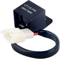 1 PC 12V LED Flasher Relay, 2-Pin Electronic LED Turn Signal Relay, Fix Motorcycle Turn Signal Bulb Hyper Flash, Universal Electronic Flasher Contactor for Most Motorcycles (Black)