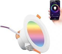 VViFi Smairt LED Downlight Dimming Round Spot Light 7W RGB Color Changing 2700K-6500K Warrm Cool Light Work with Arliexa G00glte Home New 2026 High for Reliable Electronic Component